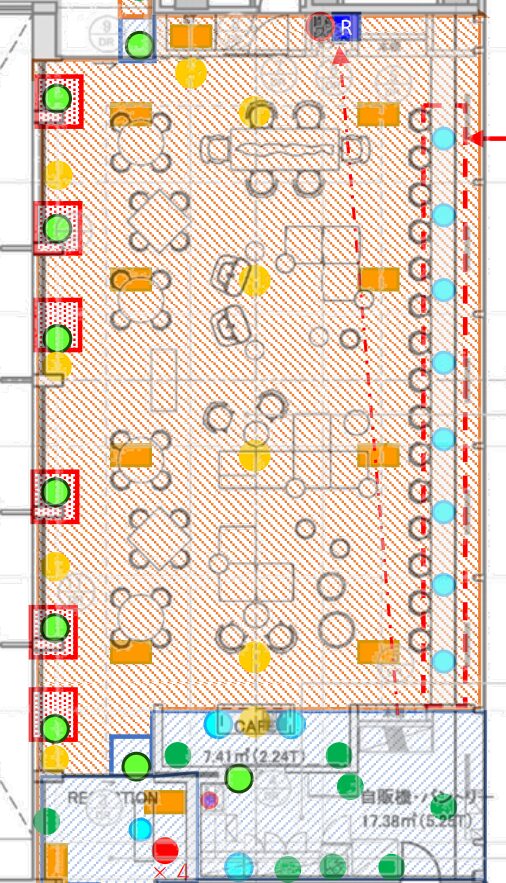 様々な要素が重なり合っている計画図面